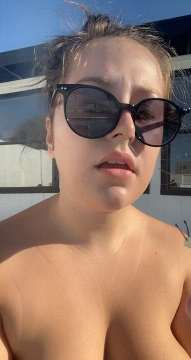 Bikini Boobs Brunette Glasses Hispanic Latina Natural Tits Smoking clip