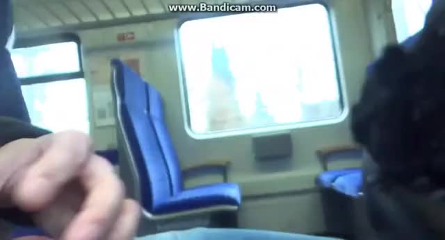 Cumwalk On The Train In Leather Ass