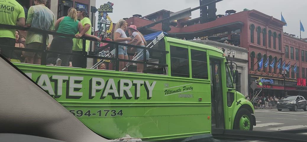 teasing babes on a party bus in Nashville TN