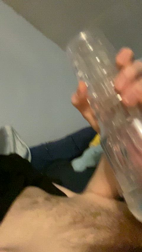 Cumming inside my new clear fleshlight for you all to see 🥰