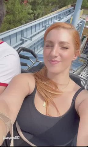 big tits busty celebrity cleavage clothed german natural tits redhead tank top clip