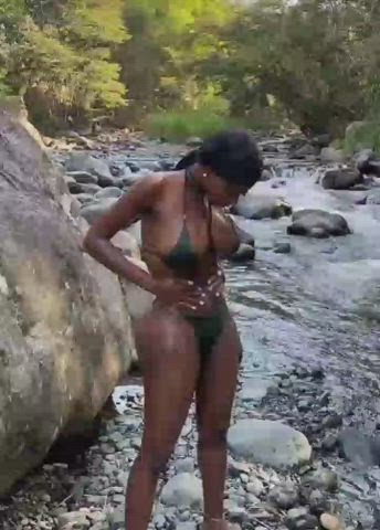 Ebony Huge Tits Swimsuit clip