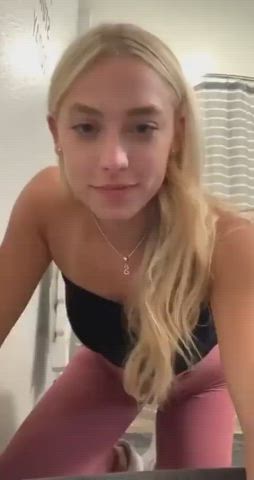 blonde nude stripping clip
