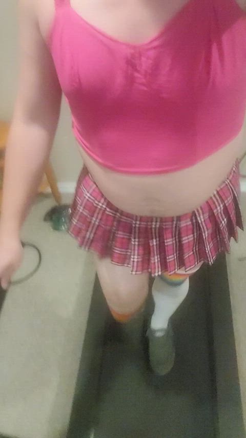 femboy sissy skirt workout clip