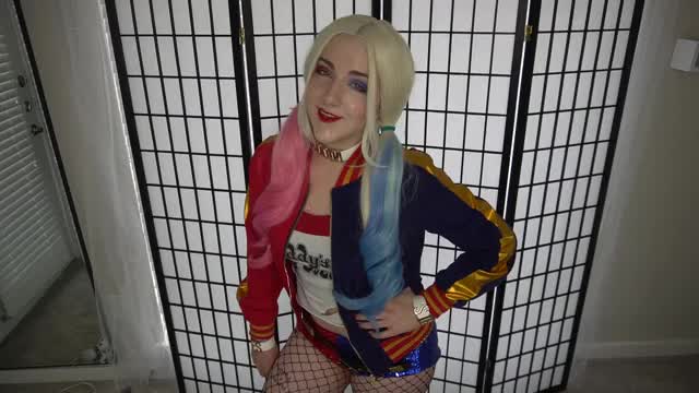 Watch me as Harley Quinn do naughty stuff to a tied up Batman in my latest vid k?