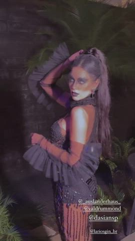 body brazilian brunette dani goddess halloween latina ponytail tease tiktok clip