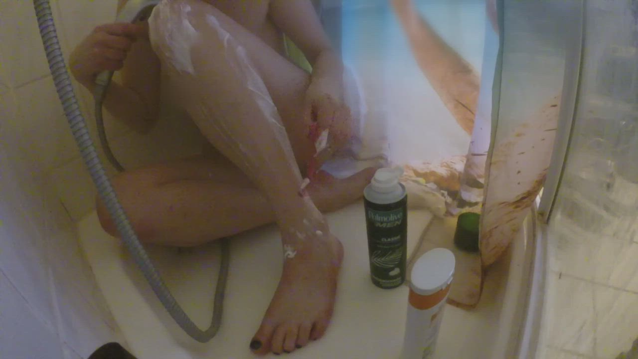 Bath Bathroom Feet Foot Fetish Foot Worship Legs Nails Shaving Shower Toes clip
