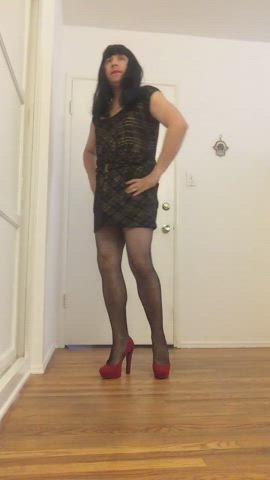 crossdressing dress heels high heels masturbating model sissy clip
