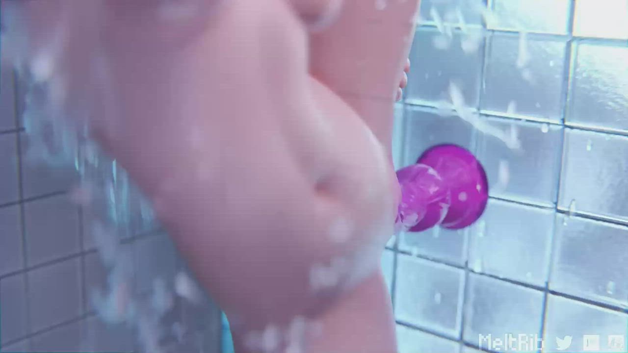 3D Big Tits Dildo Female Huge Dildo Shower Solo clip