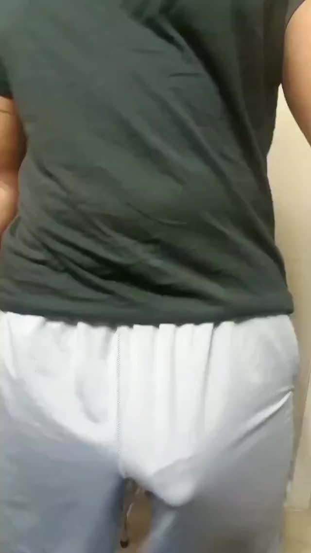 fat cock gym shorts bulge wiggle