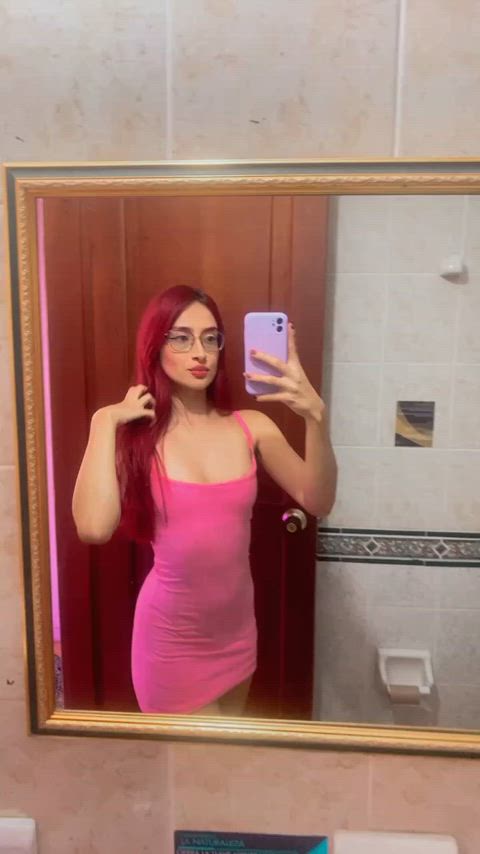 dress glasses mirror redhead clip