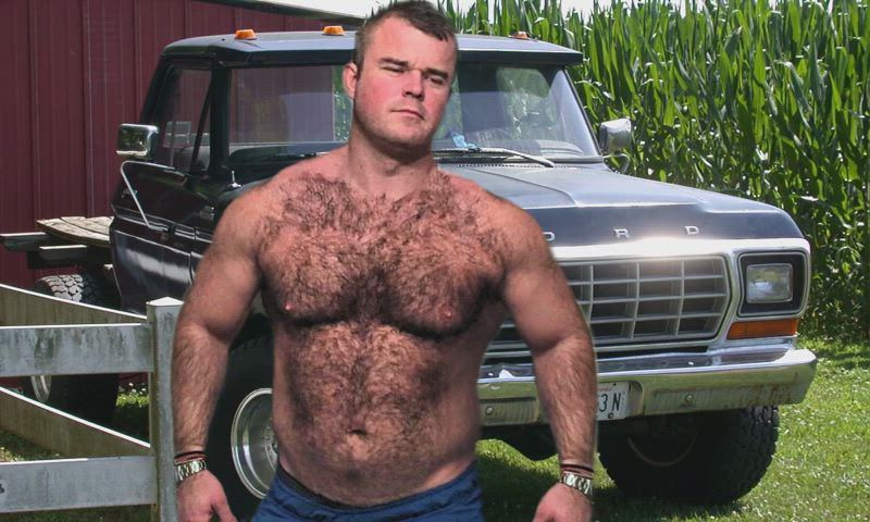 bear bisexual cub dad daddy farm hairy chest muscles step-dad bisexual-male gay-hairy