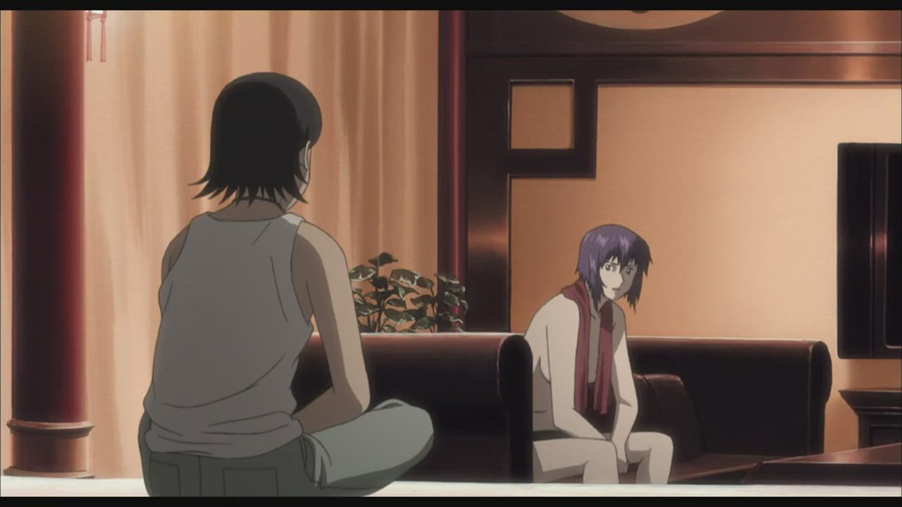 That classic "Ara Ara" scene where Motoko Kusanagi sleeps with a shota~♥