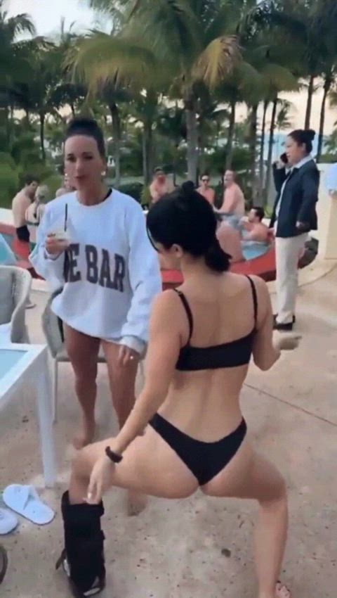 ass swimsuit thong twerking clip