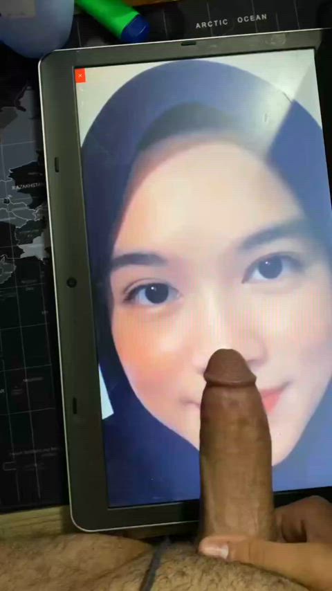 asian cockslap cute fat cock malaysian muslim petite pretty tribute clip