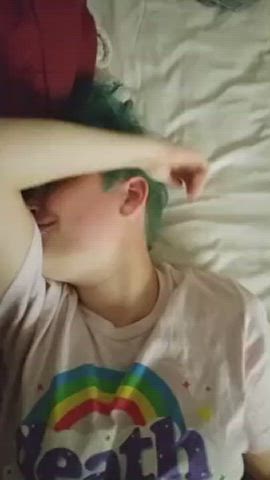 green hair sexy teen 🔥🔥 fucked 🍆💦💦💦 by boyfriend in room hot figure