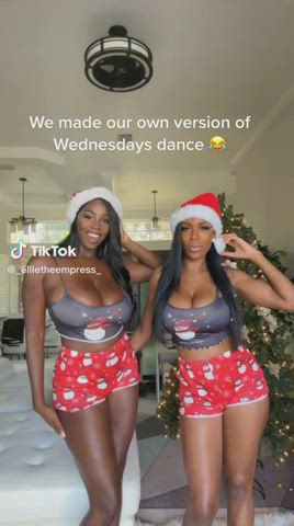 big tits christmas cleavage jiggling clip