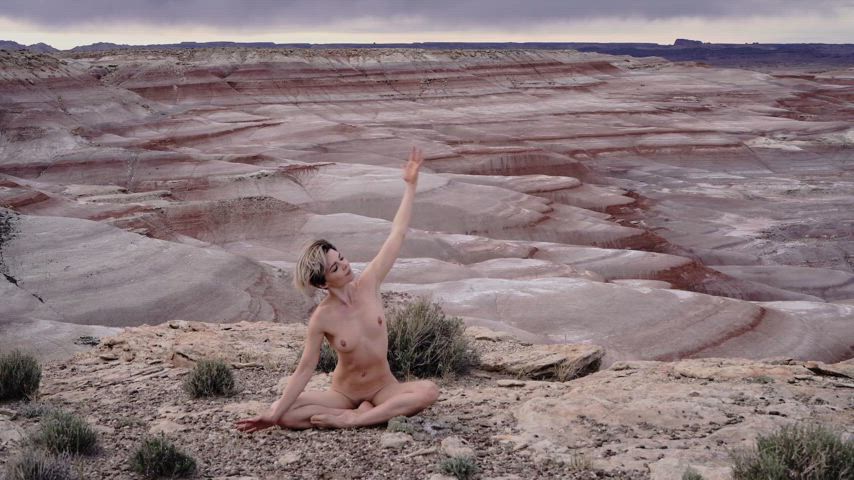 nude nude art outdoor yoga hold-the-moan clip