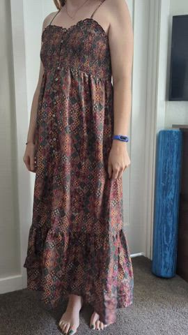 Got myself a cute new dress too. Easy to take off. [F42]