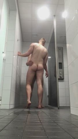 anal blowjob gay public shower standing doggy clip
