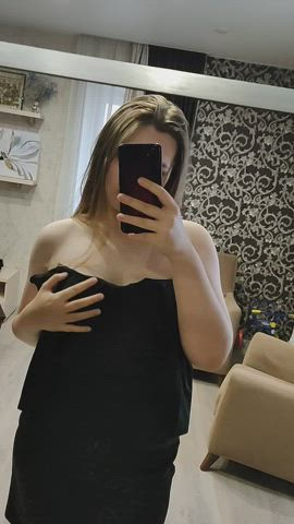 Do you like my tits in that black dress? 🤔 [GIF]