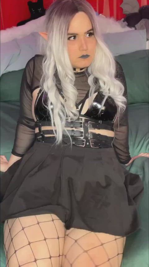 elf goth small cock small tits thick thighs trans trans woman femboys trans-sissy-porn