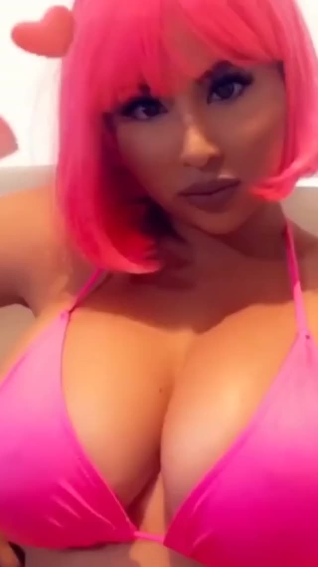 Sexy Alexandra Uchi cosplaying as a sexy Waifu in pink bikini