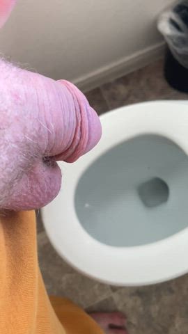 balls big balls cock piss pissing thick cock toilet clip