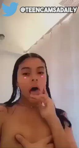 18 Years Old Teen TikTok OnlyFans Amateur Latina Shower Tits Tight Pussy clip