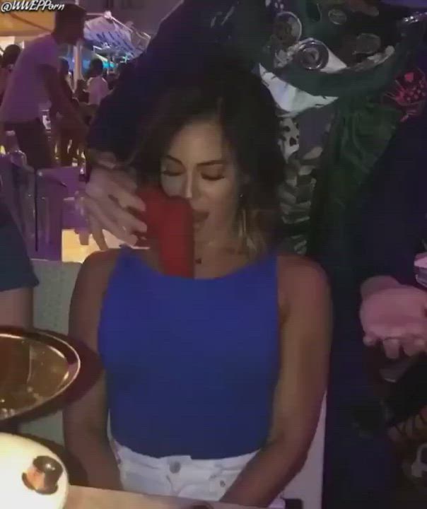 Charly Caruso (Arnolt) taking a big red phallus 🍆 to the face.