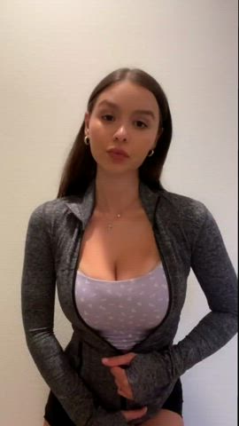 big tits boobs brunette clothed compilation sfw tiktok tits clip