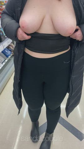 My wife’s shopping outfit, got some more fun ideas for when we’re out?