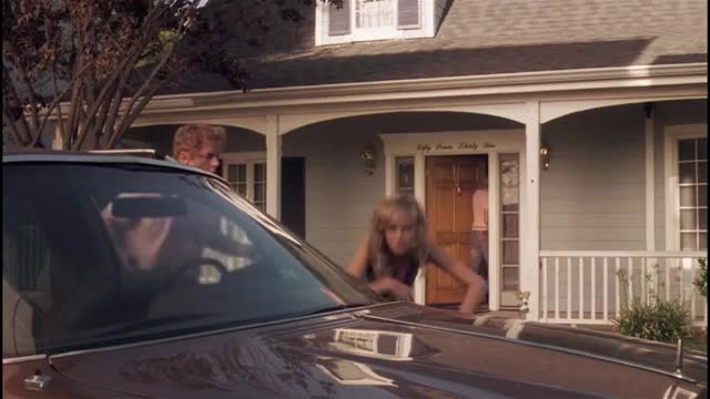 Brie Larson - House Broken (2009) - in denim-overalls dress showing cleavage