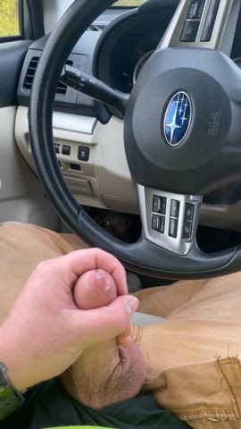 car cumshot jerk off public clip