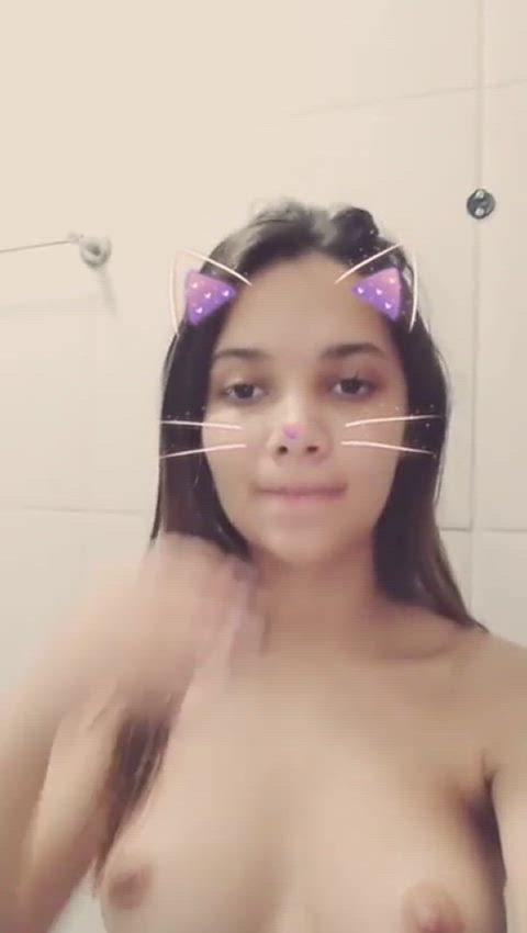 18 years old bathroom selfie clip