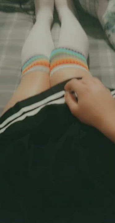 New skirt, freshly shaved body, and thicc little penis, I'm new please be nice hehe~