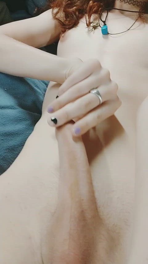 cock girl dick jerk off masturbating nails onlyfans petite tits trans clip