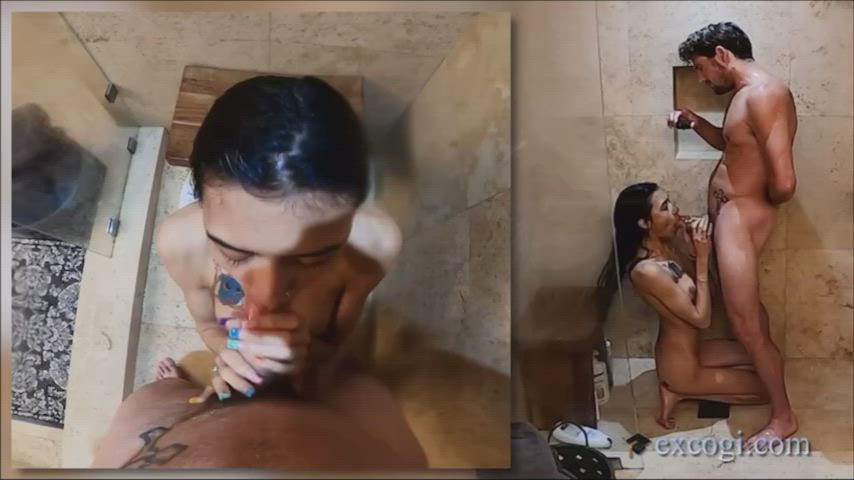 Sucking His Dick In The Shower After Her Scene - Reina BTS (Exploited College Girls)