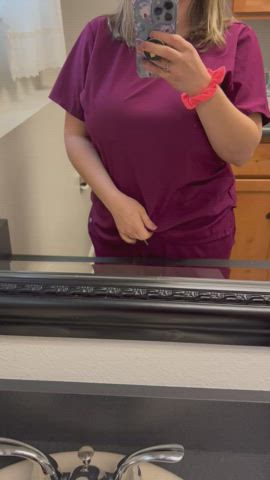 Think any patients will notice I’m without my bra?