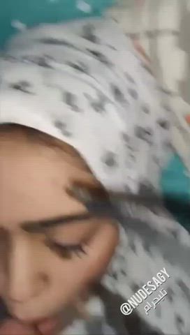 Arab Big Dick Blowjob Egyptian Hijab Moroccan Saudi Step-Sister Sucking Porn GIF