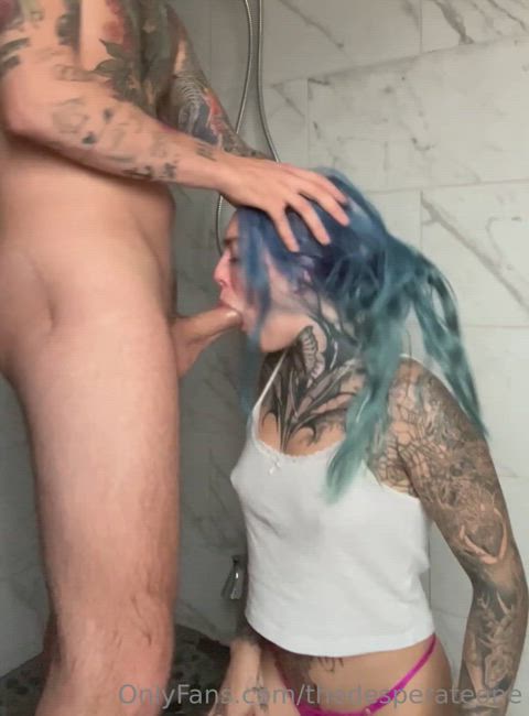 Blue Haired Beauty cabinetangela doing an ITO