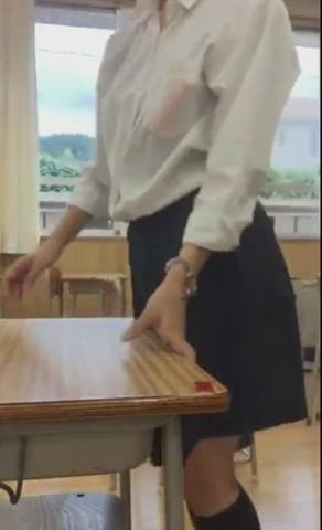 Asian Classroom College Grinding Japanese Masturbating clip