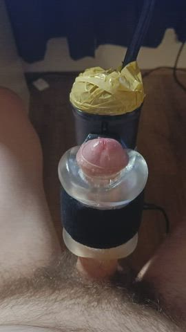 Getting my cock milked - DM me to watch and control my toy