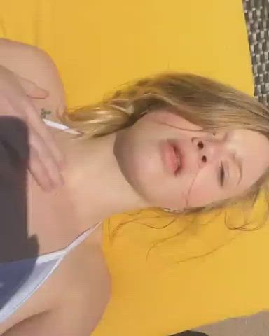 18 Years Old Bikini Blonde Blue Eyes Feet Tease Teasing Teen Tits clip