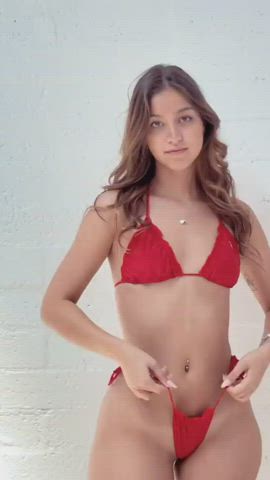 Hot Ass Latina in a Red Bikini