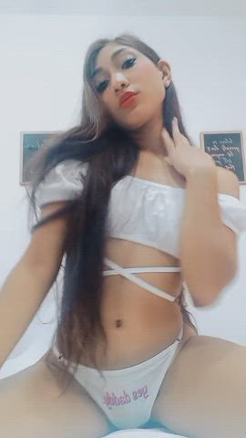 Colombian Latina Long Hair Sensual Skinny Teen Tight Ass Tight Pussy Underwear clip