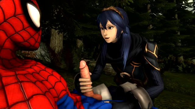 Lucina giving Spider-Man a handjob 2
