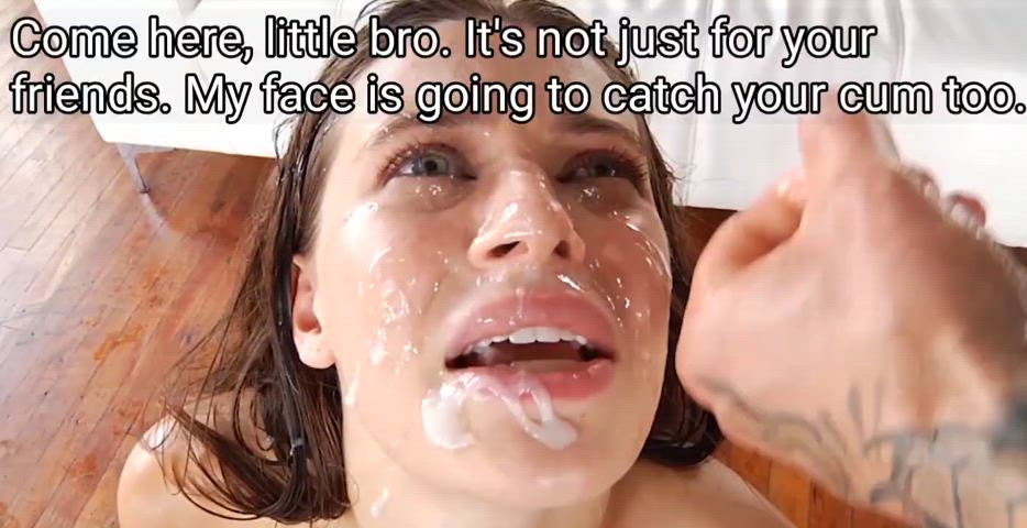 brother bukkake cum cumshot facial family sister taboo fauxcest clip