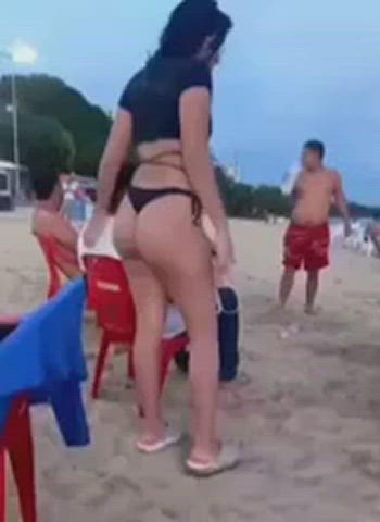 ass beach funny porn glasses outdoor pawg public tattoo thong wifey clip