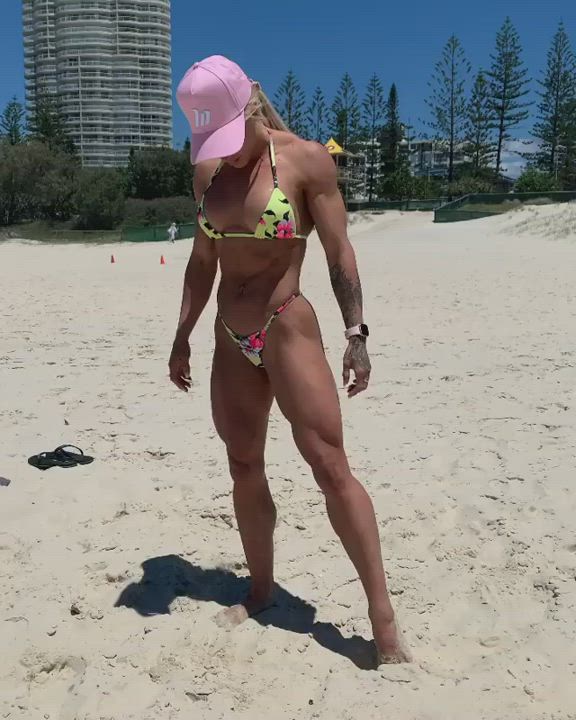 Beach Bikini Fitness Muscular Girl clip